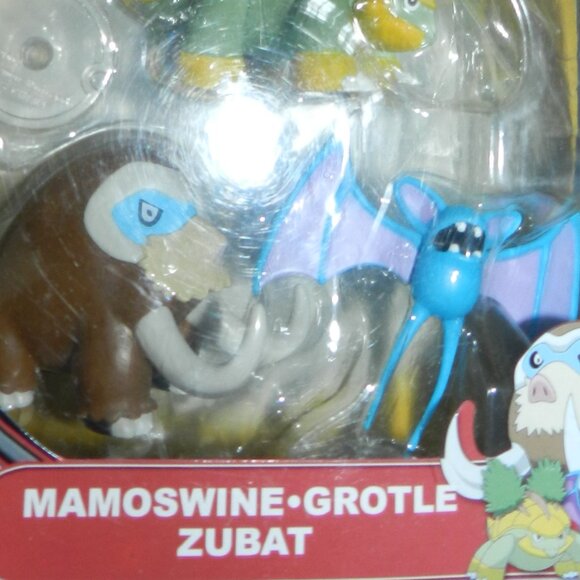 Pokemon Battle Figures 3 Pc Mamoswine, Grotle,Zubat 2009 SEALED🆕📦🏃🏻💨⚡ - Picture 9 of 15
